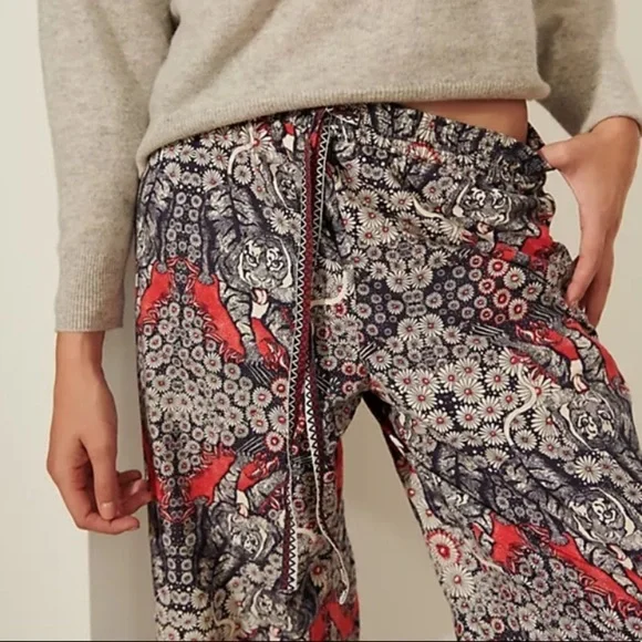 NWT Anthropologie Florence Balducci Menagerie Flannel Printed Sleep Pants - Picture 3 of 13